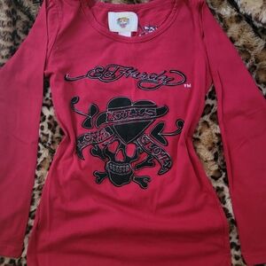Ed Hardy Red Long Sleeve Shirt